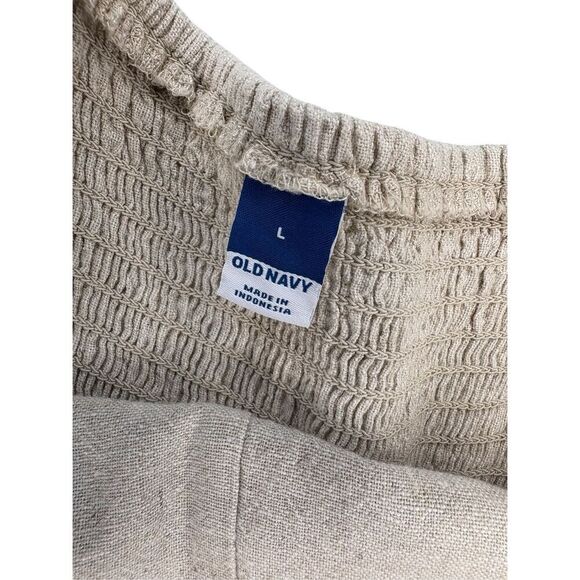 Old Navy tan linen blend jumpsuit- L - Picture 4 of 12